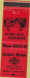 Matchbook Cover - Archie's Market Siam OH red Sohio oil gas