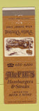 Matchbook Cover - Alfie's Hamburgers Steaks West Hollywood CA