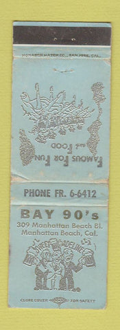 Matchbook Cover - Bay 90's Manhattan Beach CA WORN