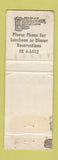Matchbook Cover - Bay 90's Manhattan Beach CA WORN