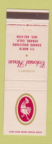 Matchbook Cover - McHenry's Colonial House Oxnard CA