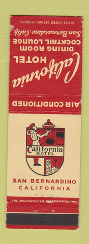 Matchbook Cover - California Hotel San Bernardino CA WEAR