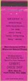 Matchbook Cover - Gerber's Cheese Shop Hartford WI pink