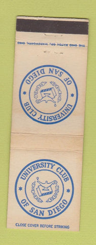 Matchbook Cover - University Club of San Diego CA WEAR