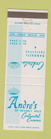Matchbook Cover - Andre's of Beverly Hills CA frestaurant