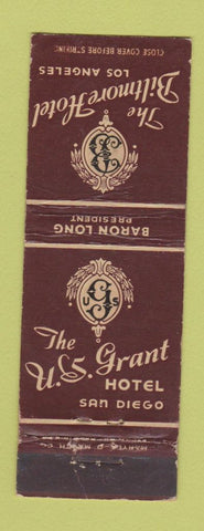 Matchbook Cover - US Grant Hotel San Diego Biltmore Los Angeles CA WEAR