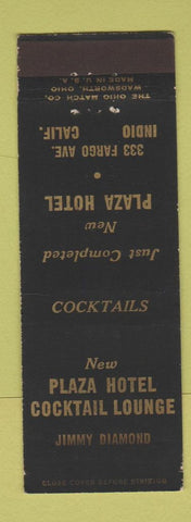 Matchbook Cover - Plaza Hotel Cocktail Lounge Indio CA