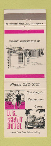Matchbook Cover - US Grant Hotel San Diego CA