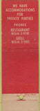 Matchbook Cover - Willy's Restaurant New York City WEAR