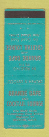 Matchbook Cover - Grande Cafe Cocktail Lounge Redding CA