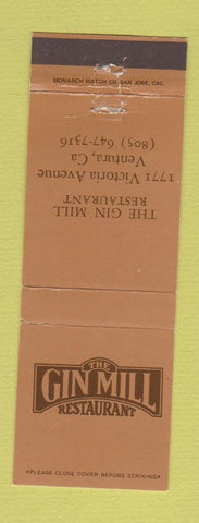 Matchbook Cover - Gin Mill Restaurant Ventura CA