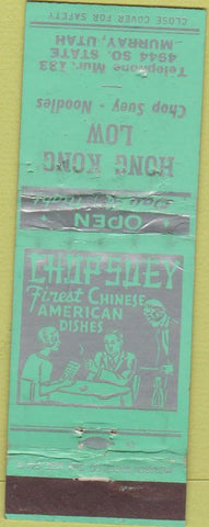 Matchbook Cover - Hong Kong Low Murray UT WORN Chinese food