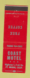 Matchbook Cover - Coast Motel Fort Bragg CA