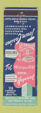 Matchbook Cover - Hotel Hayward Los Angeles CA