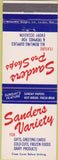 Matchbook Cover - Sanders Pro shops bowling Ontario