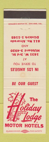 Matchbook Cover - Holiday Lodge Motor Hotels CA
