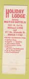 Matchbook Cover - Holiday Lodge Motor Hotels CA