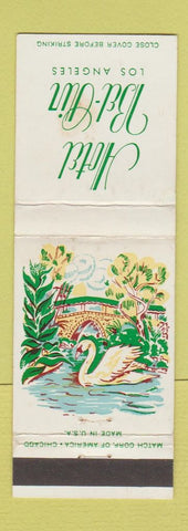 Matchbook Cover - Hotel Bel Air Los Angeles CA swan