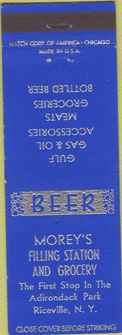 Matchbook Cover - Morey's oil gas Riceville NY