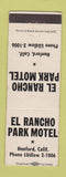 Matchbook Cover - El Rancho Park Motel Hanford CA
