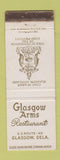 Matchbook Cover - Glasgow Arms Restaurant Glasgow DE WEAR