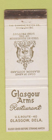 Matchbook Cover - Glasgow Arms Restaurant Glasgow DE WEAR