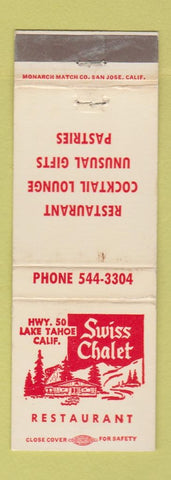 Matchbook Cover - Swiss Chalet Lake Tahoe CA restaurant