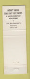 Matchbook Cover - Swiss Chalet Lake Tahoe CA restaurant
