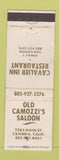 Matchbook Cover - Old Camozzi's Saloon Cambria CA Cavalier Inn San Simeon WEAR
