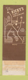 Matchbook Cover - Ricky's Restaurant San Diego CA