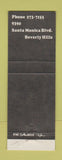 Matchbook Cover - The Saloon Beverly Hills CA