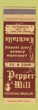 Matchbook Cover - Pepper Mill Charcoal Broiler Pasadena CA