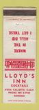 Matchbook Cover - Lloyd's Inn Agua Caliente CA WEAR