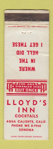 Matchbook Cover - Lloyd's Inn Agua Caliente CA WEAR