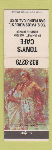 Matchbook Cover - Tony's Cafe San Pedro CA