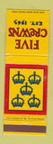 Matchbook Cover - Five Crowns Corona Del Mar Los Angeles Glendale CA