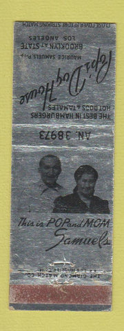 Matchbook Cover - Pop's Dog House Los Angeles CA WEAR hamburgers tamales
