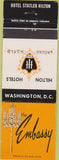 Matchbook Cover - Embassy Hilton Hotel Washington DC