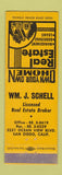 Matchbook Cover - William Schell Real Estate San Diego CA