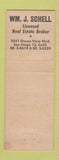 Matchbook Cover - William Schell Real Estate San Diego CA