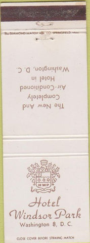 Matchbook Cover - Hotel Windsor Park Washington DC