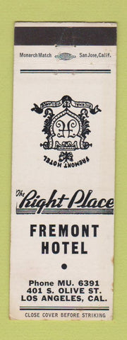 Matchbook Cover - Fremont Hotel Los Angeles CA