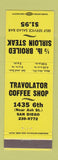 Matchbook Cover - Travolator Coffee Shop San Diego CA
