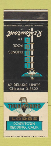 Matchbook Cover - Thunderbird Lodge Redding CA