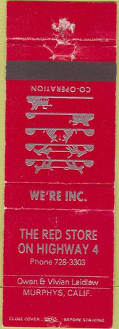 Matchbook Cover - Red Store Murphys CA WEAR