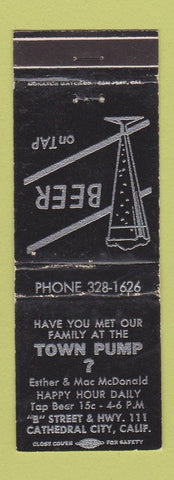 Matchbook Cover - Town Pump Cathedral City CA WORN