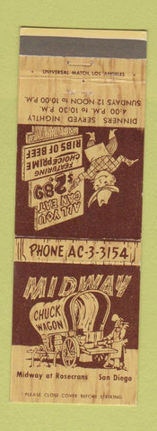 Matchbook Cover - Midway Chuck Wagon San Diego CA