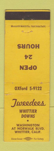 Matchbook Cover - Tweedees Whittier Downs CA WEAR