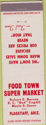 Matchbook Cover - Food Town Super Market Flagstaff AZ