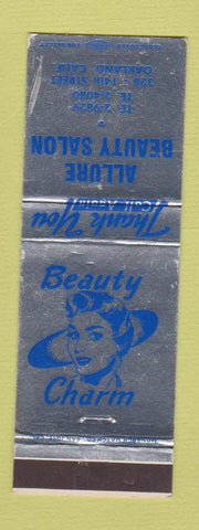 Matchbook Cover - Allure Beauty Salon Oakland CA girlie